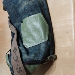 Upcycled Distressed Hobo Bag